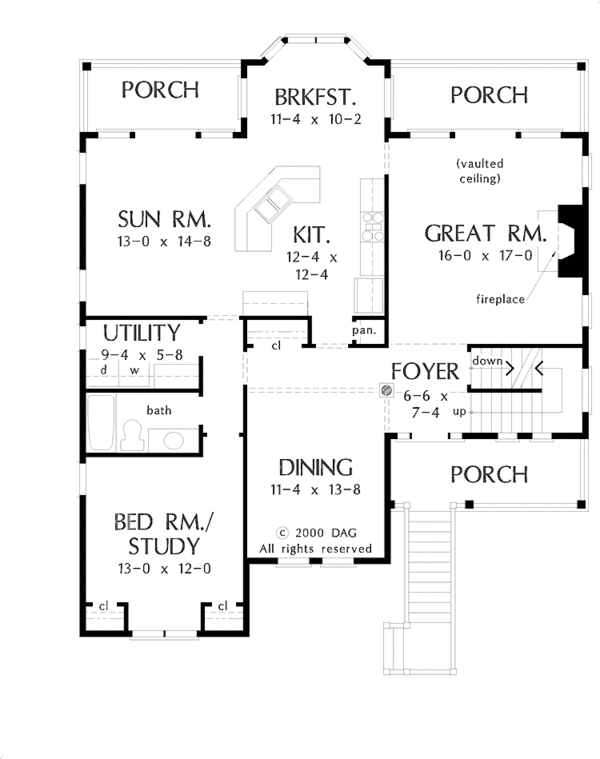 Country Floor Plan - Main Floor Plan #929-526