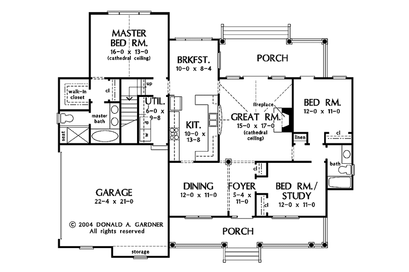 Home Plan - Floor Plan - Main Floor for Country House Plan #929-730 - 3 bed, 2 bath