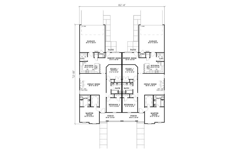 Dream House Plan - Floor Plan - Main Floor for Traditional House Plan #17-1065 - 3 bed, 2 bath
