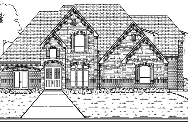 Home Plan - Exterior - Front Elevation 3 for Tudor House Plan #84-740 - 5 bed, 5.5 bath