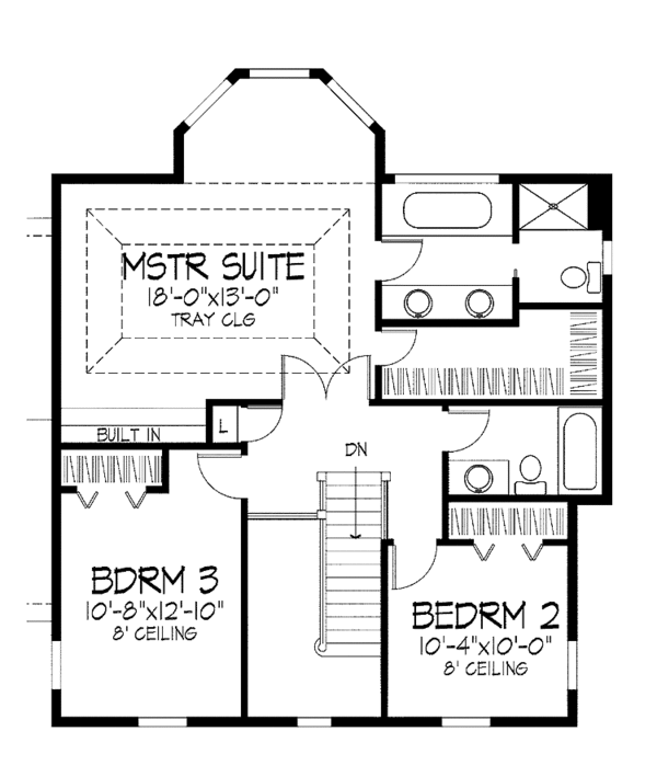 Home Plan - European Floor Plan - Upper Floor Plan #51-726
