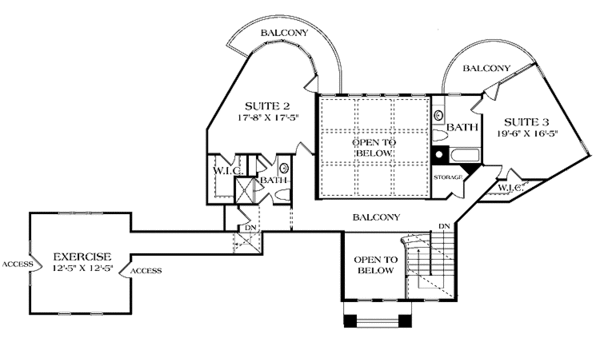 Architectural House Design - Mediterranean Floor Plan - Upper Floor Plan #453-574