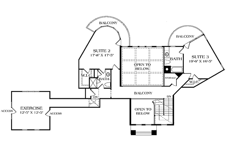 Home Plan - Floor Plan - Upper Floor for Mediterranean House Plan #453-574 - 3 bed, 4.5 bath