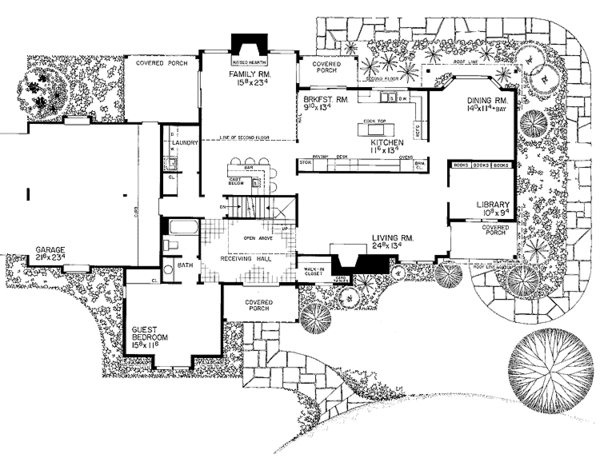 House Design - Tudor Floor Plan - Main Floor Plan #72-746