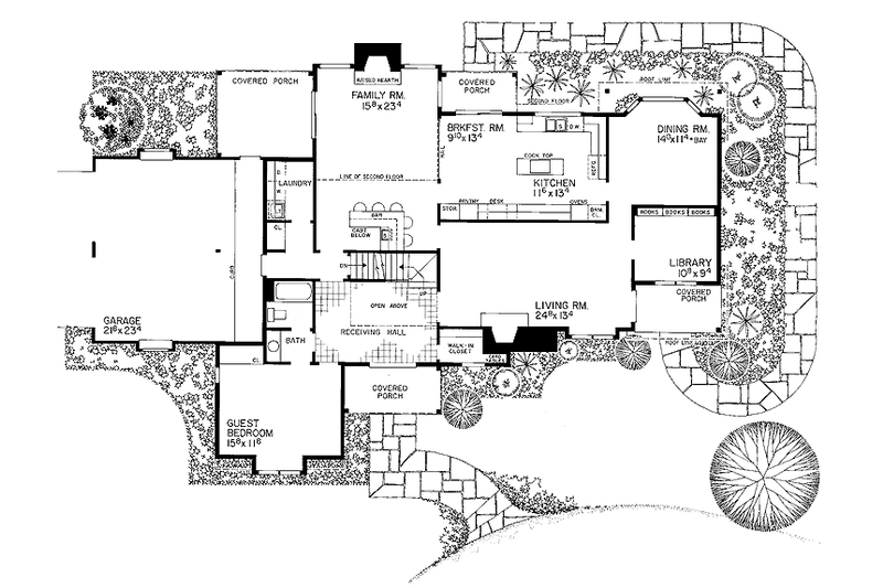 Home Plan - Floor Plan - Main Floor for Tudor House Plan #72-746 - 5 bed, 5 bath