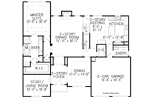 Dream House Plan - Country Floor Plan - Main Floor Plan #54-230