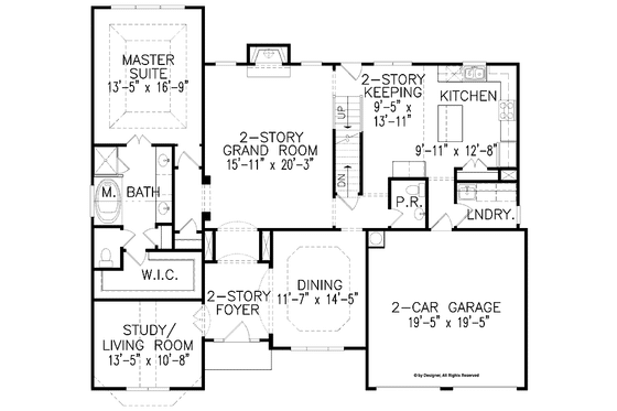 Floor Plan - Main Floor for Country House Plan #54-230 - 4 bed, 2.5 bath