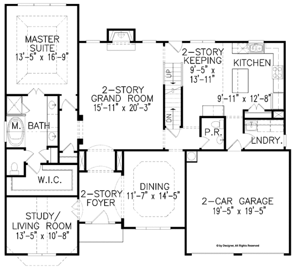 Home Plan - Country Floor Plan - Main Floor Plan #54-230