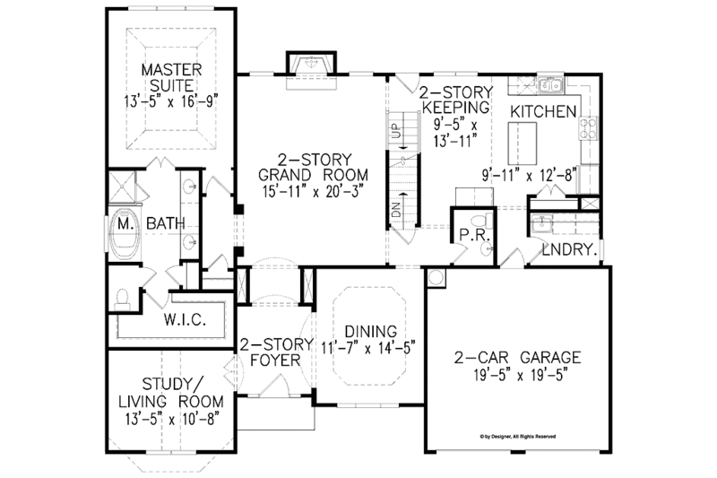 Dream House Plan - Country Floor Plan - Main Floor Plan #54-230