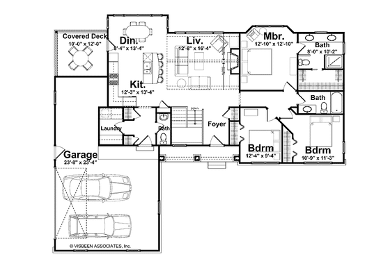 Floor Plan - Main Floor for Craftsman House Plan #928-143 - 3 bed, 2.5 bath