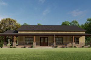 Barndominium Exterior - Front Elevation Plan #1092-44