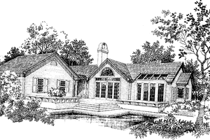 Exterior - Rear Elevation for Country House Plan #929-79 - 4 bed, 3 bath