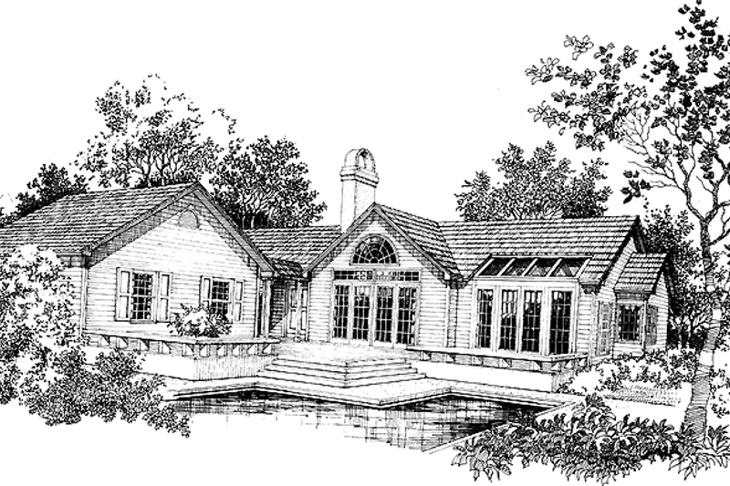 Home Plan - Exterior - Rear Elevation for Country House Plan #929-79 - 4 bed, 3 bath