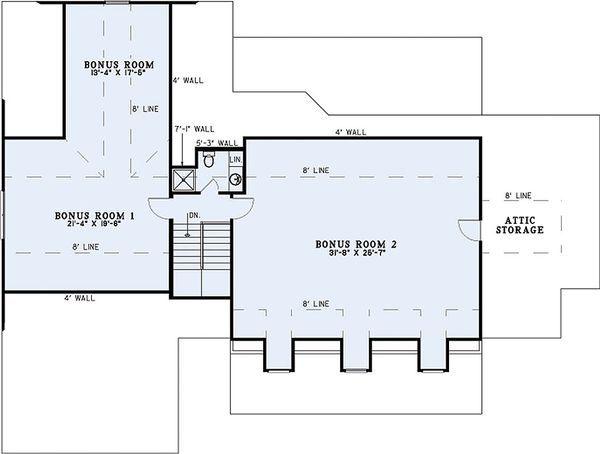 Home Plan - Southern Floor Plan - Upper Floor Plan #17-2588