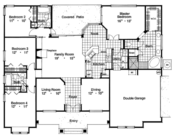 House Design - Mediterranean Floor Plan - Main Floor Plan #417-723