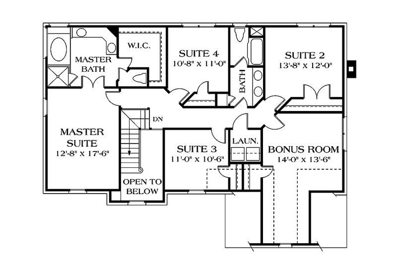 Home Plan - Floor Plan - Upper Floor for Country House Plan #453-492 - 4 bed, 2.5 bath
