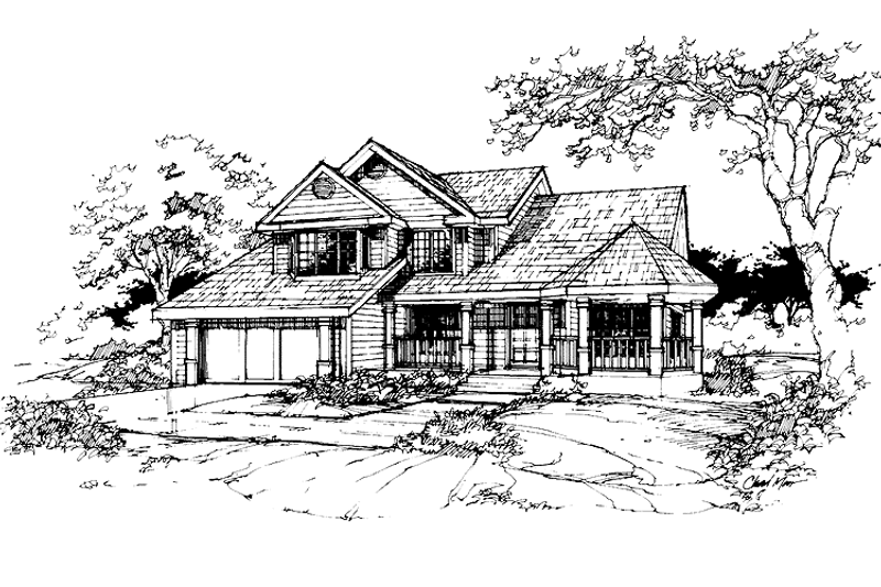 Architectural House Design - Country Exterior - Front Elevation Plan #320-721