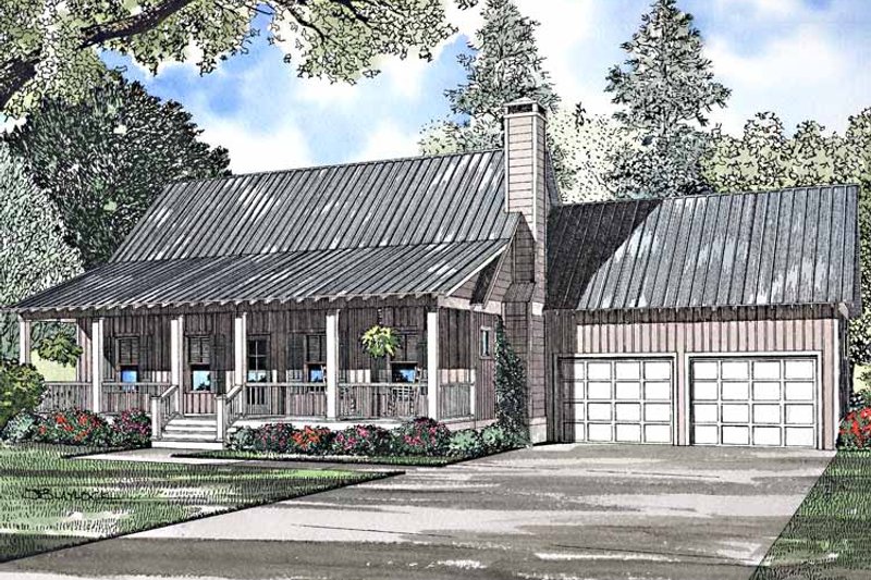 Architectural House Design - Exterior - Front Elevation 3 for Country House Plan #17-3240 - 2 bed, 2 bath