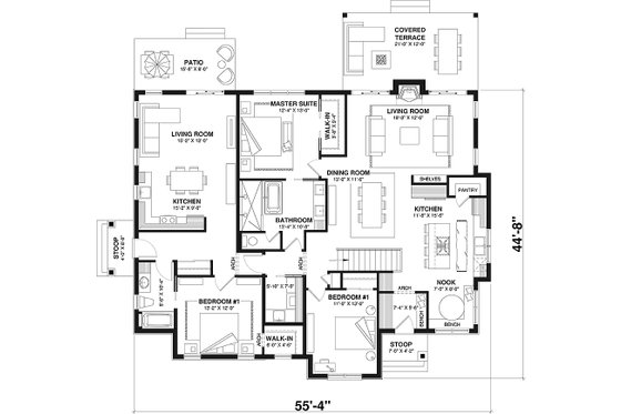 Floor Plan - Main Floor for European House Plan #23-2395 - 3 bed, 2 bath