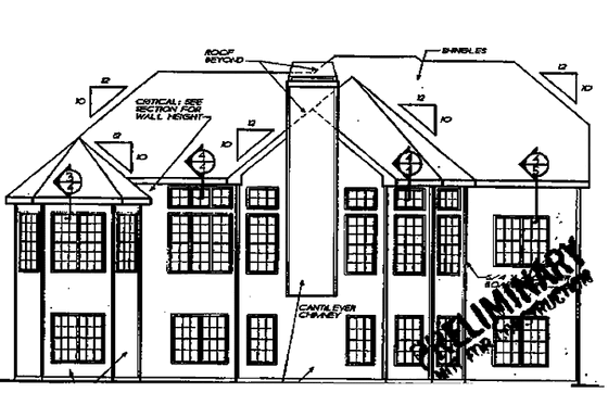 Exterior - Rear Elevation for Country House Plan #927-553 - 3 bed, 2.5 bath