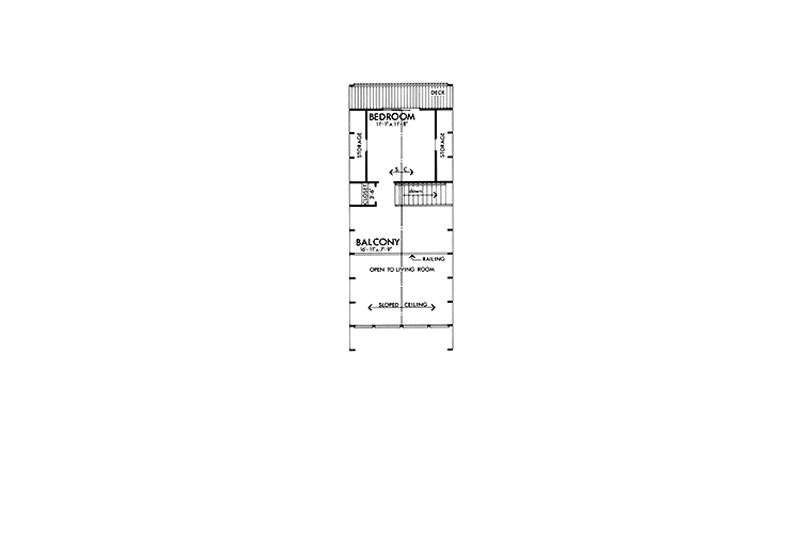 Architectural House Design - Floor Plan - Upper Floor for Prairie House Plan #320-1035 - 2 bed, 1 bath