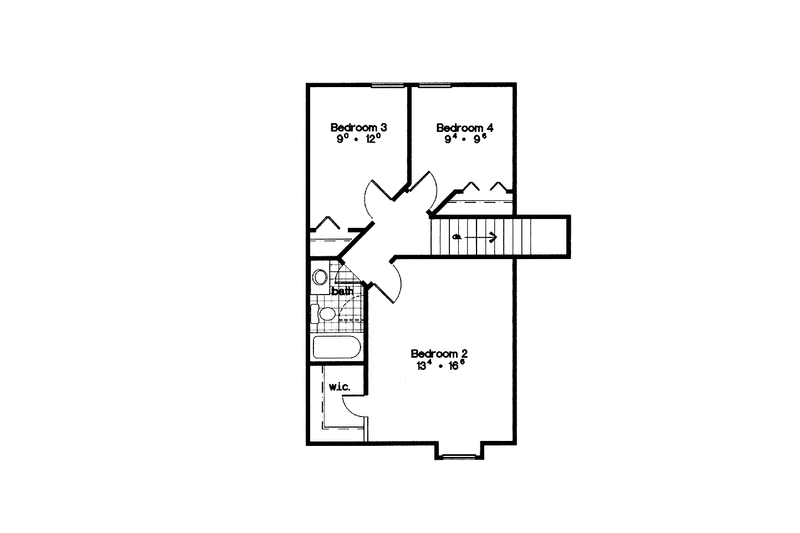 Home Plan - Floor Plan - Upper Floor for Mediterranean House Plan #417-678 - 4 bed, 2 bath