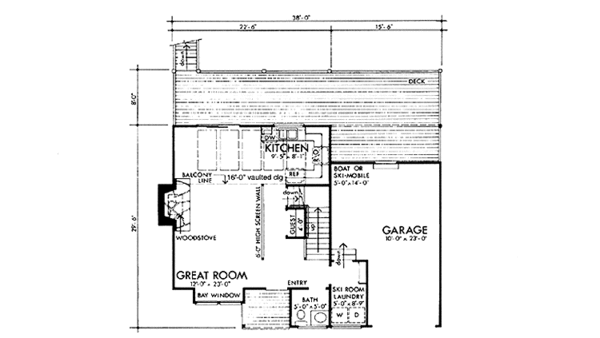 Architectural House Design - Prairie Floor Plan - Main Floor Plan #320-1176