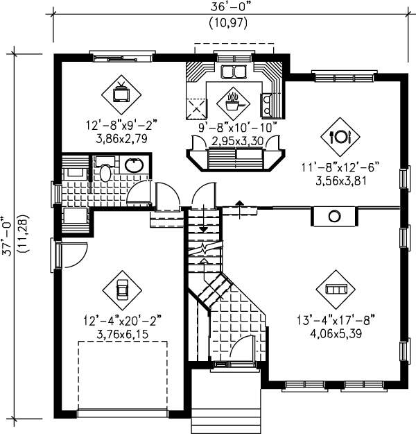 Home Plan - European Floor Plan - Main Floor Plan #25-2274