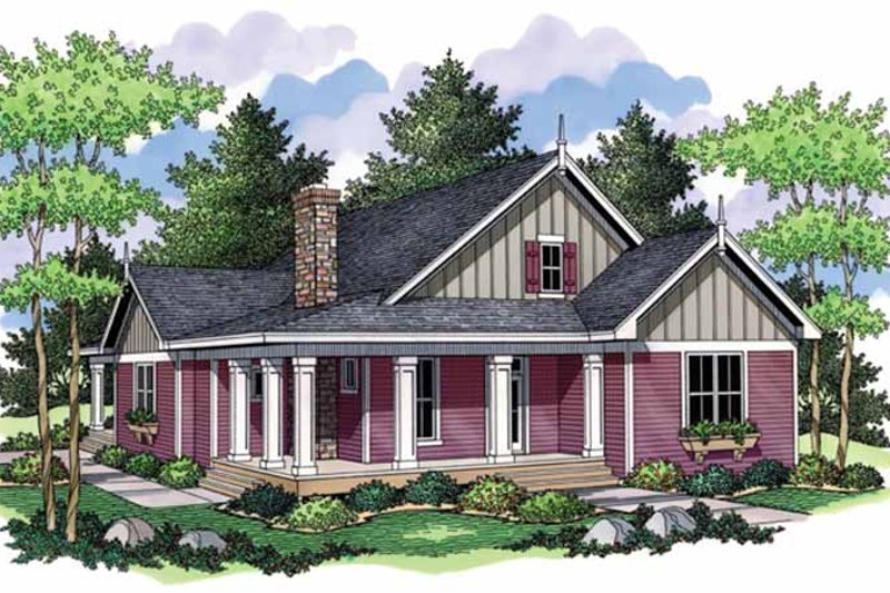 Architectural House Design - Traditional Exterior - Front Elevation Plan #51-1046