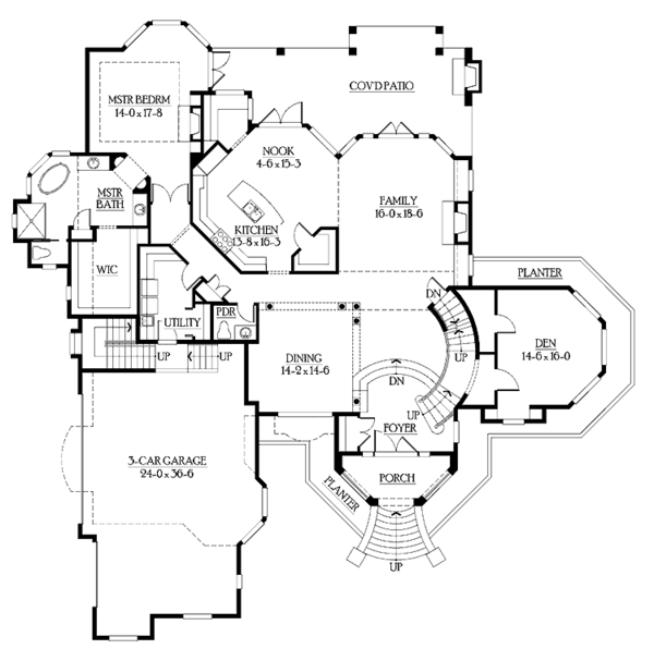 Home Plan - Country Floor Plan - Main Floor Plan #132-483