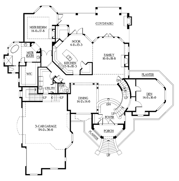 House Plan Design - Country Floor Plan - Main Floor Plan #132-483