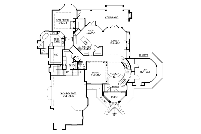 Dream House Plan - Floor Plan - Main Floor for Country House Plan #132-483 - 4 bed, 3.5 bath