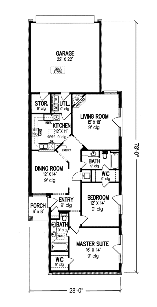 Home Plan - Traditional Floor Plan - Main Floor Plan #45-546