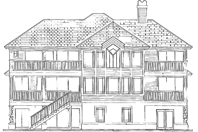 Home Plan - Exterior - Rear Elevation 1 for Traditional House Plan #930-133 - 5 bed, 4.5 bath