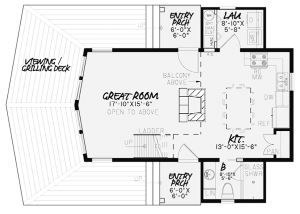 House Blueprint - Contemporary Floor Plan - Main Floor Plan #17-3376