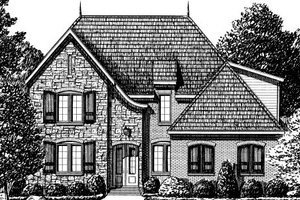 European Exterior - Front Elevation Plan #34-227