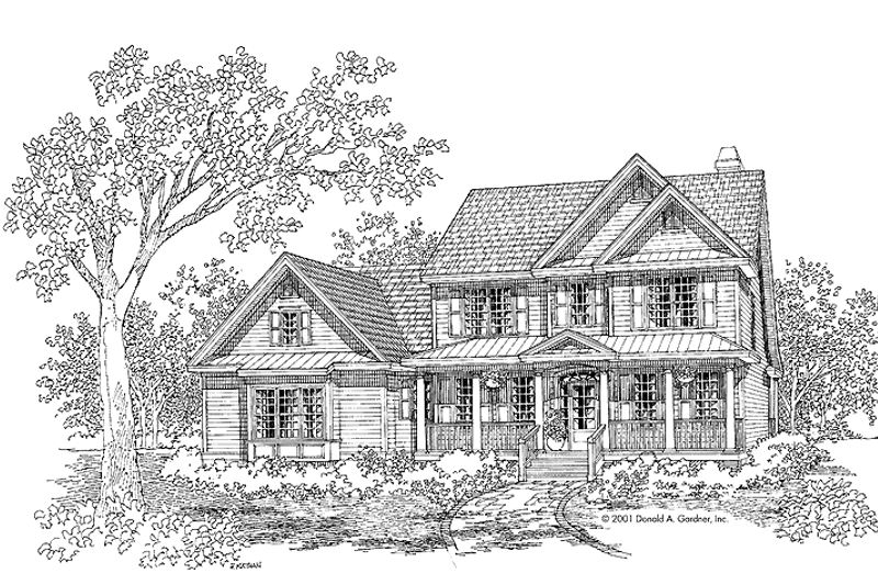 Country Style House Plan - 4 Beds 2.5 Baths 2704 Sq/Ft Plan #929-599