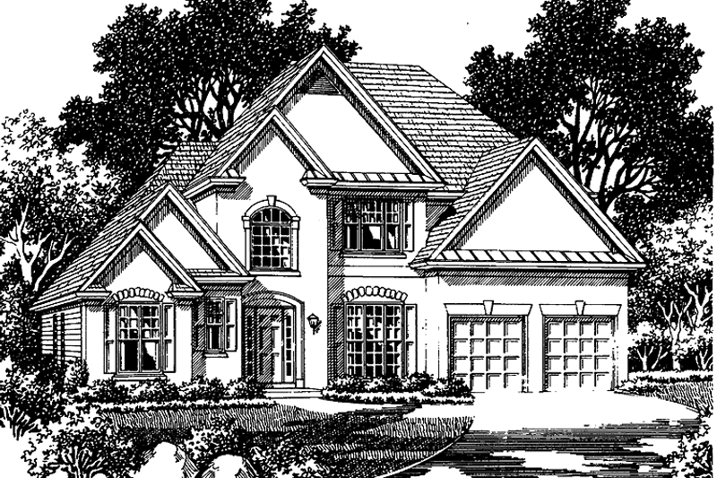 Dream House Plan - Traditional Exterior - Front Elevation Plan #54-252
