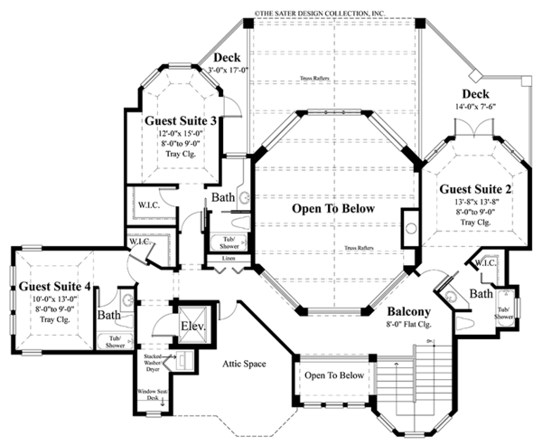 Dream House Plan - Country Floor Plan - Upper Floor Plan #930-472