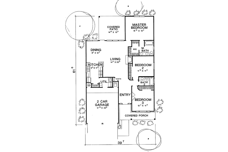 Home Plan - Floor Plan - Main Floor for Country House Plan #472-61 - 3 bed, 2 bath
