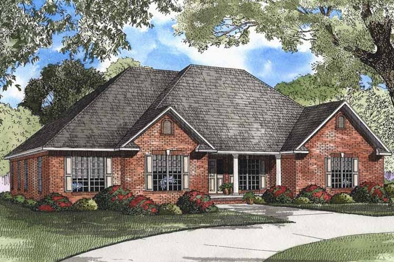 Architectural House Design - Exterior - Front Elevation 3 for Country House Plan #17-2948 - 4 bed, 2 bath