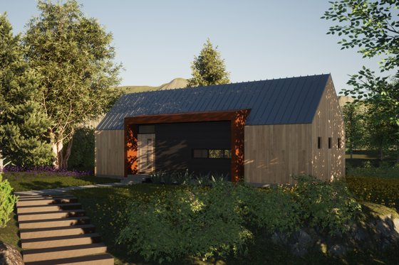 Exterior - Front Elevation 3 for Modern House Plan #933-5 - 2 bed, 2 bath