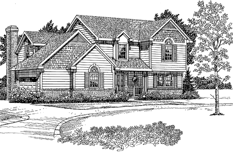 Home Plan - Exterior - Front Elevation for Traditional House Plan #72-1076 - 3 bed, 2.5 bath