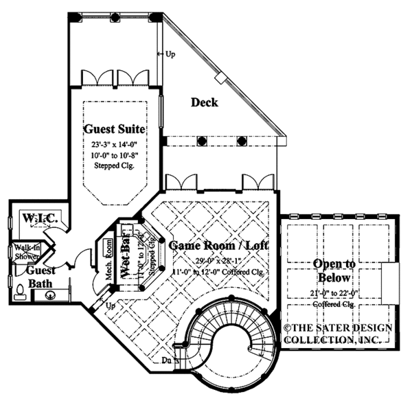 House Plan Design - Mediterranean Floor Plan - Upper Floor Plan #930-325