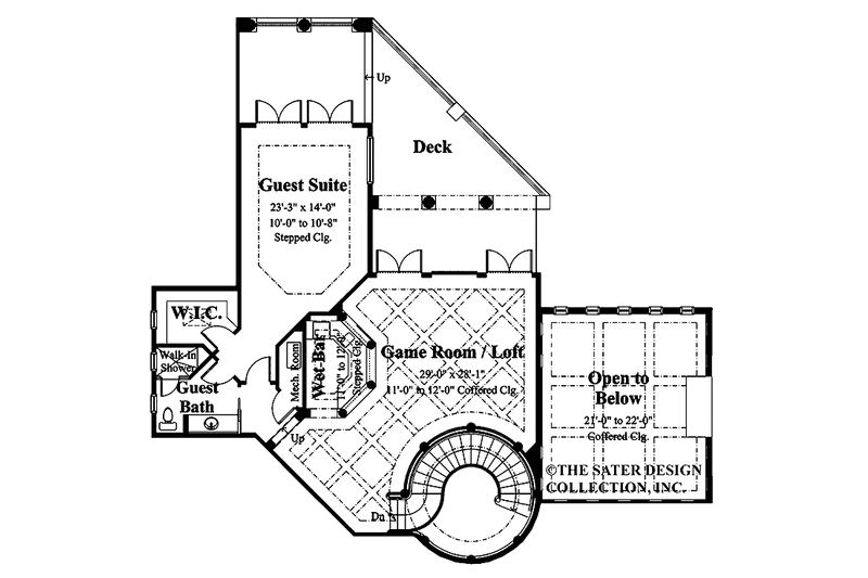 Architectural House Design - Floor Plan - Upper Floor for Mediterranean House Plan #930-325 - 4 bed, 5.5 bath