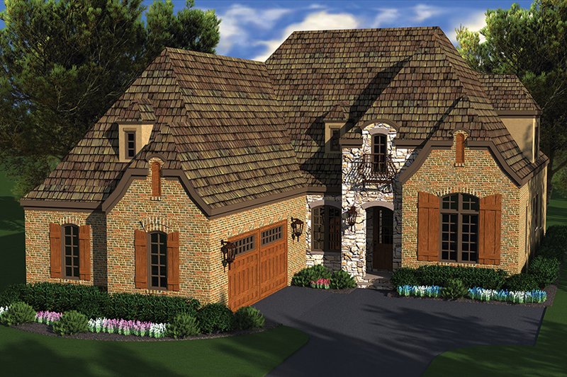 Architectural House Design - Exterior - Front Elevation 6 for European House Plan #453-636 - 4 bed, 3.5 bath