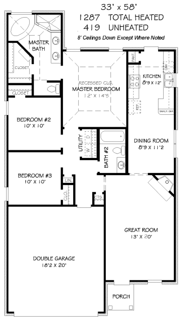 European Floor Plan - Main Floor Plan #424-298