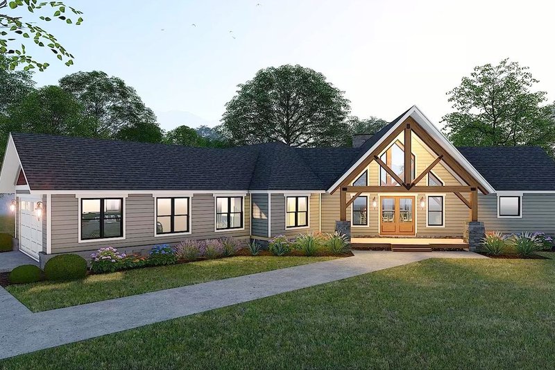 House Design - Exterior - Front Elevation 4 for Country House Plan #932-1275 - 3 bed, 2 bath