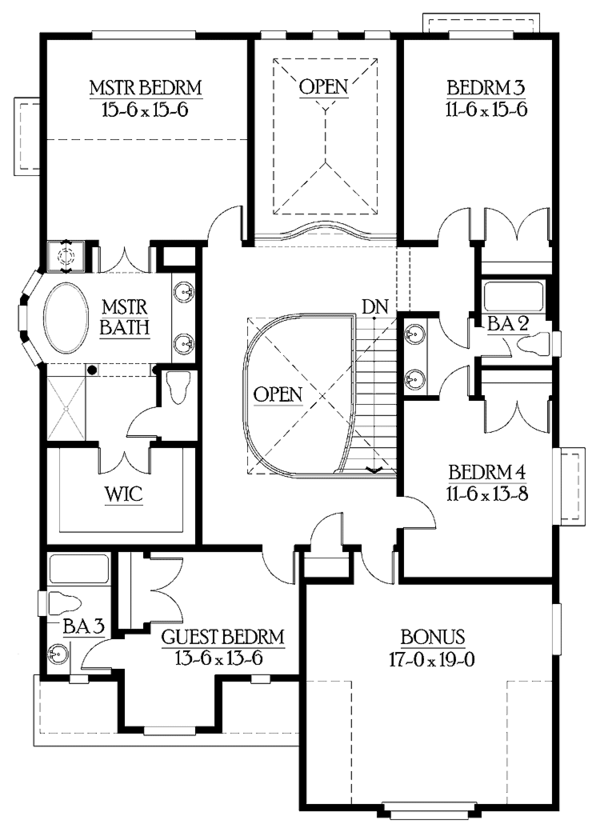 Dream House Plan - Craftsman Floor Plan - Upper Floor Plan #132-253
