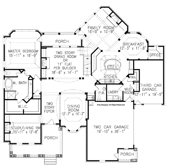 Dream House Plan - Traditional Floor Plan - Main Floor Plan #54-330
